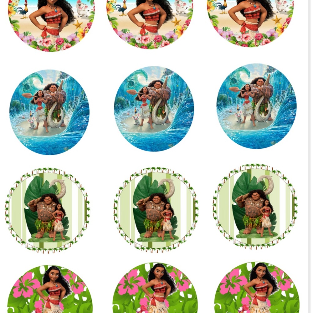 Moana Themed Cupcake Toppers
